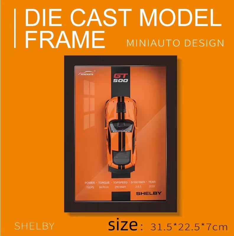 1:32 Photo Frame Version Alloy Metal Sports Car Model Simulation 3D Racing Car Hanging Painting Collection